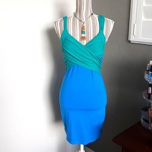 Victoria's secret bra top teal blue bodycon dress